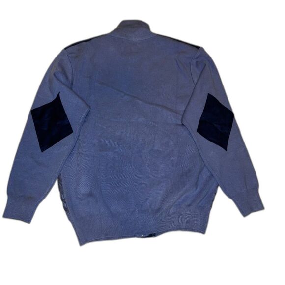 Stacy Adams Mens Cable Knit Blue Front Sweater Geo Pattern Womens Designer - Picture 3 of 4